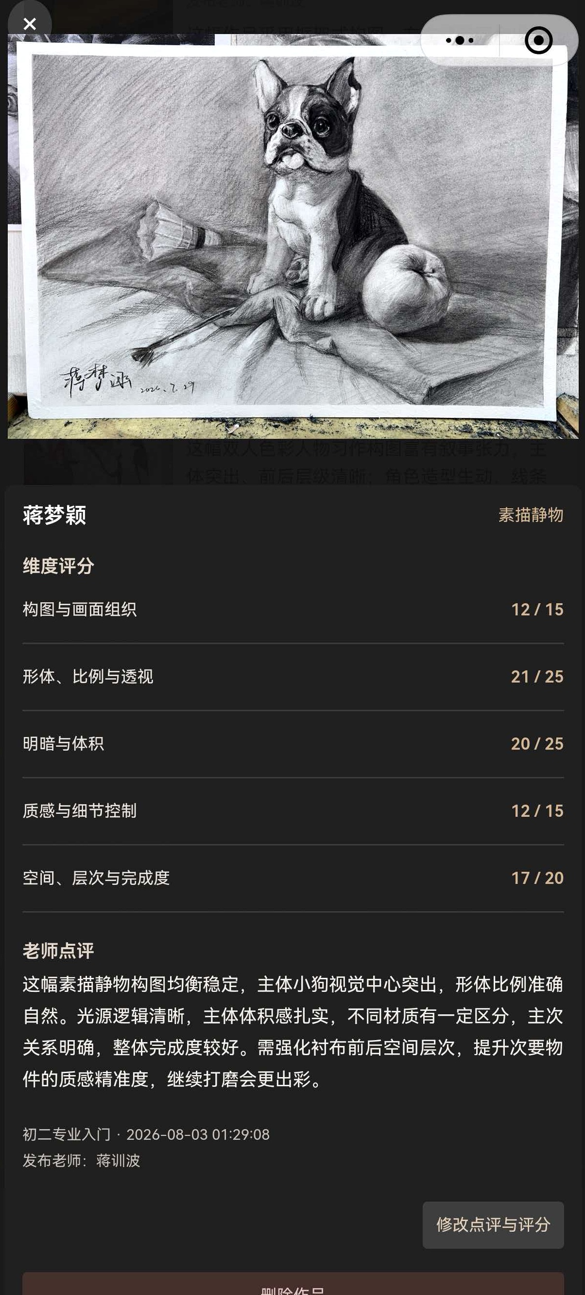 观迹作品详情与评分页面截图